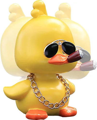 Vista 8 de Wonuu Decoración de coche de pato tembloroso – Lindo adorno de coche de pato amarillo con muñeca de cabeza agitada fresca para decoración