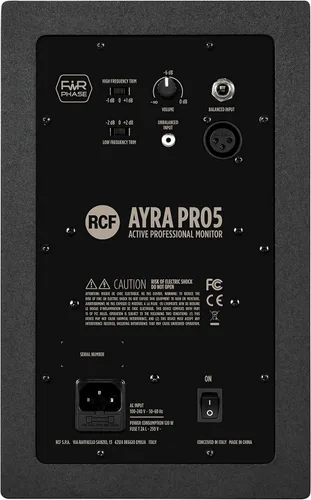 Vista 4 de RCF Monitor de estudio alimentado de 5", negro - RAL 9005, AYRA-Five-PRO