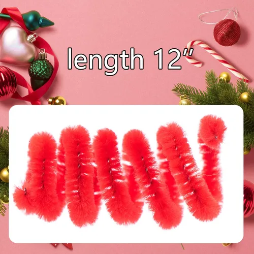 Vista 2 de 200 limpiapipas de felpilla roja para decoración de manualidades (0.236 in x 12 pulgadas)