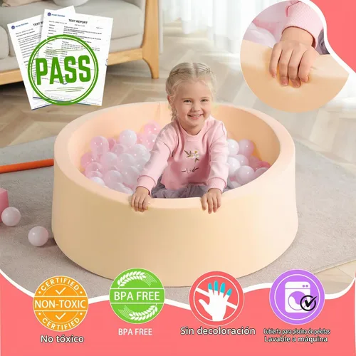 Vista 3 de Pote de bolas de espuma, 36 x 12 pulgadas, para interiores y exteriores, bola redonda suave, juguete de regalo ideal para niños, pozo de bolas suave