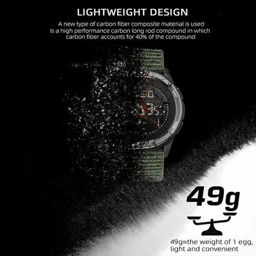 Vista 3 de Reloj táctico para hombre, relojes militares para hombre, ligero de fibra de carbono, reloj deportivo digital para hombre con brújula, podómetro