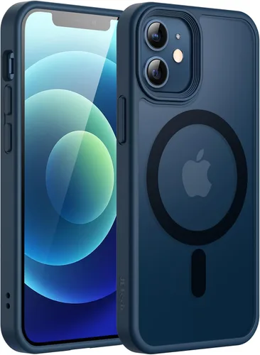 Vista 12 de JETech - Carcasa magnética mate para iPhone 12 mini, color negro Compatible con MagSafe, parte trasera mate translúcida, protección delgada a