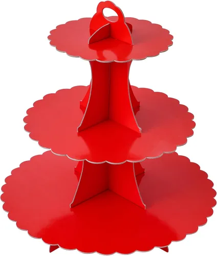 Vista 18 de Soleebee Soporte para Cupcakes de 3 Niveles, Torre de Cupcakes de Cartón, Torre de Soporte para Pasteles de Postre para Decoración de Cumpleaños