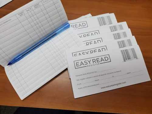 Vista 5 de Registro de chequera, fabricado en los EE. UU., Registros de cheques para registros personales y de transacciones en blanco para bancos personales