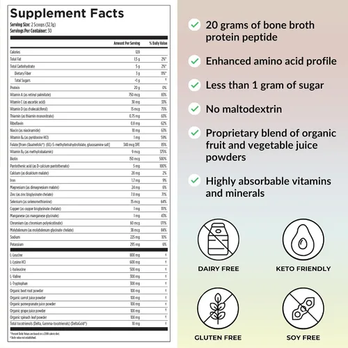 Vista 2 de Batido todo en uno inspirado en el paleo de chocolate – Reignite Wellness by JJ Virgin – Proteína en polvo de caldo de hueso – Batido de proteína