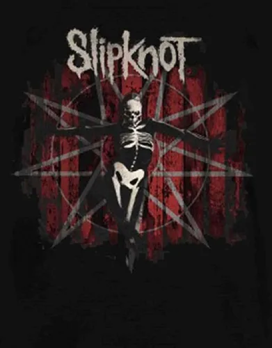 Vista 3 de Slipknot T Shirt Gray Chapter 5 Distressed Album Logo Official Mens Black