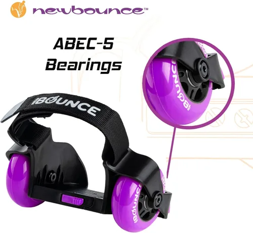 Vista 4 de Nuevos patines de tacón de rebote - Jet Wheelies para zapatos - Patines de tacón ajustable para niños - Talla única Púrpura
