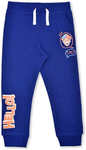 Vista 2 de Blippi Paquete de 2 pantalones deportivos deportivos para niños con cordón y cintura elástica para niños pequeños y niños grandes azulazul marino