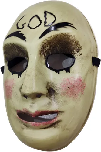 Vista 3 de Gmasking Máscara de Dios para mujer asesina del terror 2021, accesorios para disfraz de fiesta de Halloween