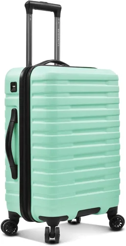 Vista 2 de U.S. Traveler Boren - Maleta de viaje de policarbonato resistente con 8 ruedas giratorias, asa de aluminio