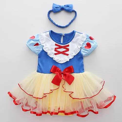 Vista 209 de Disfraz de princesa de Belle Sofía Blancanieves para niñas pequeñas, disfraz de princesa, Navidad, Halloween, mameluco con diadema