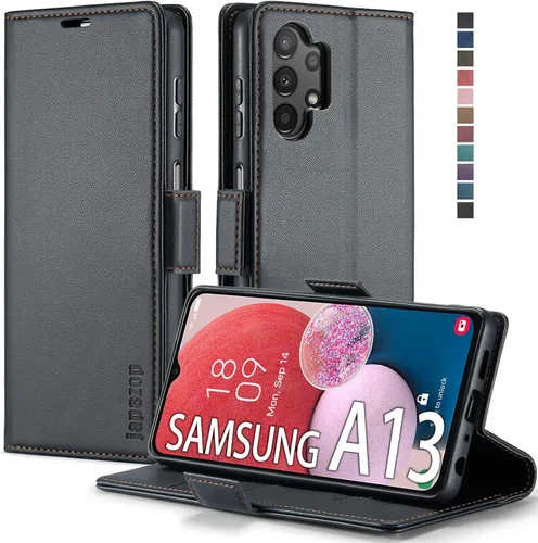 Vista 43 de Funda tipo cartera para Samsung Galaxy A12 con tarjetero [bloqueo RFID] atril magnético, funda de cuero con tapa para Samsung Galaxy A12 (negro)