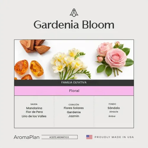 Vista 3 de AromaPlan Gardenia Bloom - Aceite difusor de hotel - 100% fragancia, 5.07