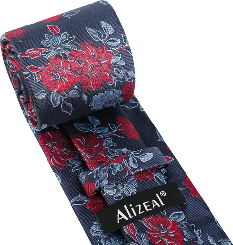 Vista 59 de Alizeal Mens 3.15inches Leaf Flower Pattern Tie with Floral Pocket Square Set