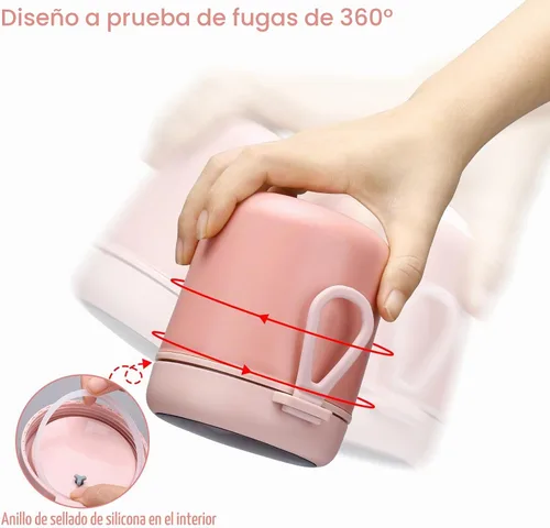 Vista 5 de Juome Termo para Niños de 16 oz para Comida Caliente - Recipiente de Comida al Vacío Aislado, Termo para Sopa de Acero Inoxidable de Boca Ancha