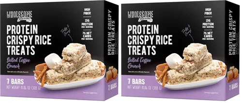 Vista 9 de Barritas de Arroz Crujiente de Proteína, 15g de Proteína, 3g-7g de Carbohidratos Netos, Bajo en Carbohidratos, Esponjoso, Suave, Gomoso, Sin Gluten