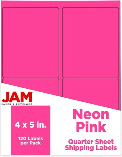 Vista 72 de Etiquetas de dirección de envío JAM PAPER - Rectangular - 1 1/3 x 4 - Rosa bebé pastel - 126/Paquete