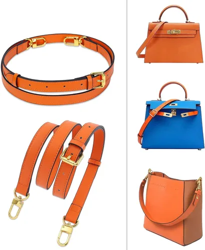 Vista 2 de Correa de cuero para bolso, bolso cruzado largo ajustable