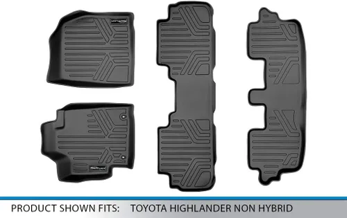 Vista 6 de MAXLINER Juego de alfombrillas de piso de 3 filas para Toyota Highlander 2008-2013