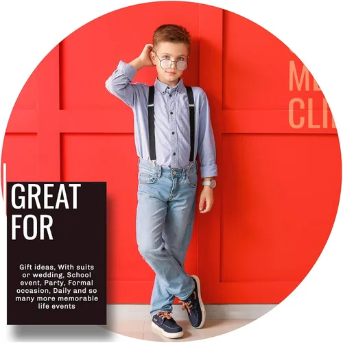 Vista 6 de trilece Suspenders for Boys,Kids,Toddler,Girls,Infants and Baby - Adjustable Y Back Child Suspenders Strong Clips