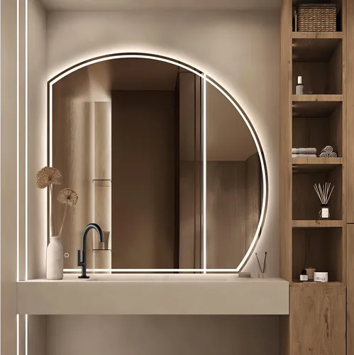 Vista 16 de Niccy Espejo LED de baño, 32"x20" pulgadas, rectangular, espejos de tocador para montar en la pared, con marco de metal, espejo inteligente