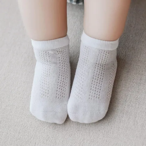 Vista 6 de VWU Calcetines de algodón para bebé, de malla transpirable, para el verano, para bebés y niñas de 0 a 5T