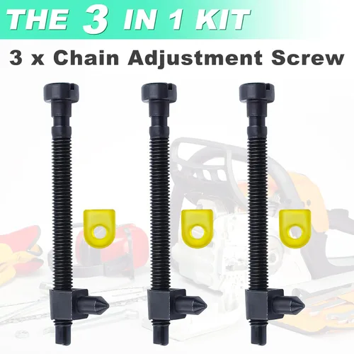 Vista 5 de Adefol Paquete de 3 tornillos tensores de cadena para Husqvarna 42 44 50 51 51EPA 55 55 Rancher 234 238 242 246 133 444 motosierra reemplazar