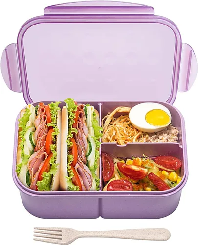 Vista 20 de MISS BIG® Fiambrera estilo bento,Fiambrera estilo bento para niños,Fiambrera para niños,Fiambrera para niños a prueba de fugas,Contenedores