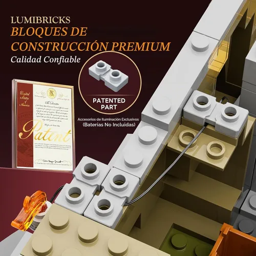 Vista 5 de LUMIBRICKS Castillo Medieval del Rey y Tesorería Conjunto de Ladrillos de Construcción - Colección Modular de Ciudad de la Edad Media