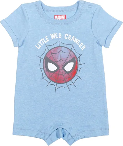 Vista 3 de Marvel Vengadores Spider-Man - Mameluco para bebé y sombrero de sol para recién nacido a bebé