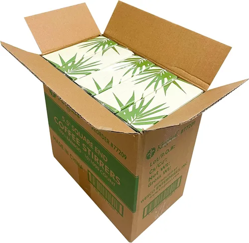 Vista 8 de KingSeal - Agitadores de café de bambú, 2000 unidades, 5.5 pulgadas, extremo cuadrado, 100% renovables y biodegradables, 2 cajas x 1000 agitadores