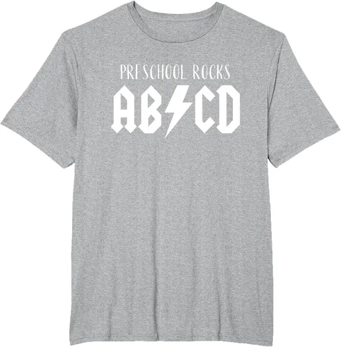 Vista 30 de Preschool Rocks Teacher Back to School ABCD Rock First Day T-Shirt Asphalt Grey