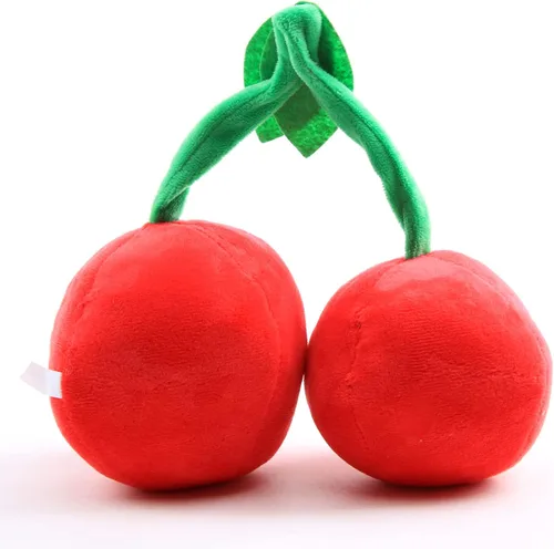 Vista 5 de Juguetes de peluche de plantas de peluche, figuras de muñeca de regalo de cumpleaños para niños (cerezas dobles)