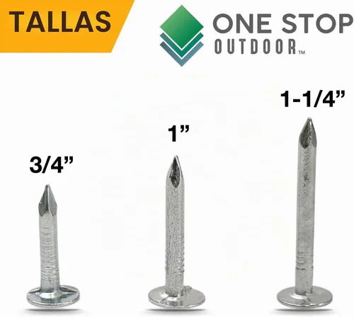 Vista 6 de Paquete de 200 clavos galvanizados para techos de 1 pulgada, de grado profesional, se utilizan para sujetar fieltro de techo, individuales