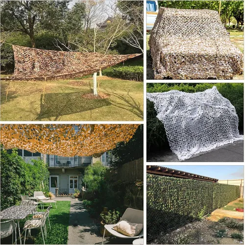 Vista 5 de PATIKIL Camouflage Netting Camo Net 210D Oxford Durable Camo Mesh Netting Blind Sunshade Hunting Shooting Hide Army for Camping Theme Party