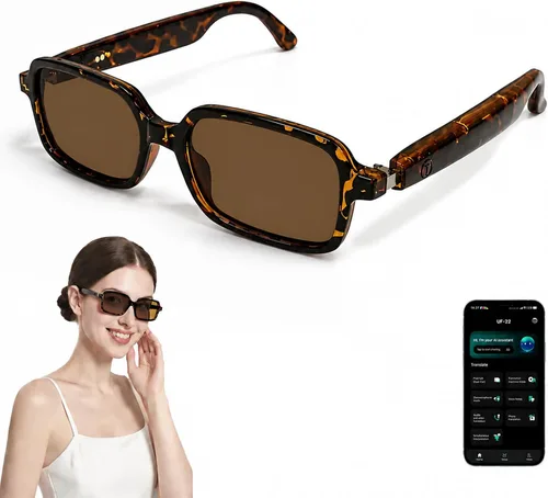Vista 13 de GenXenon AI Smart Glasses for Men Women, Fashion Bluetooth Audio Glasses Black