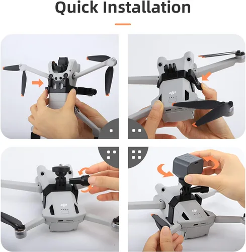 Vista 6 de Mini 3 Pro Adaptador Mount Bundle para DJI Mini 3 Pro Drone Action 2 para Gopro Hero 10/9/8 Insta360 Go 3/2/1 Cámaras Soporte Extendido Accesorios