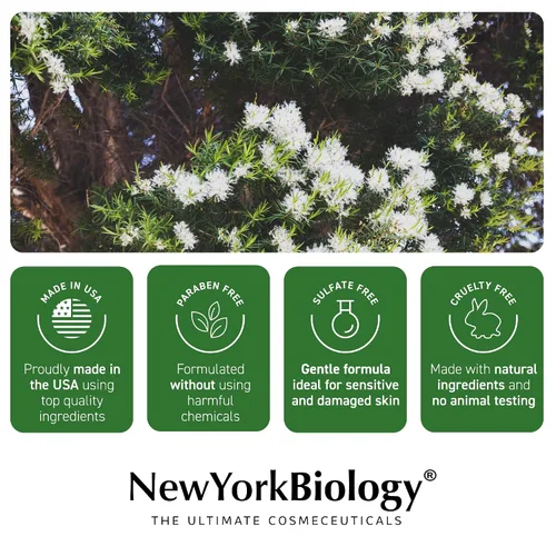 Vista 6 de New York Biology Jabón de árbol de té para hombres y mujeres - Jabón corporal hidratante ayuda a calmar la piel - Limpiador refrescante e hidratante