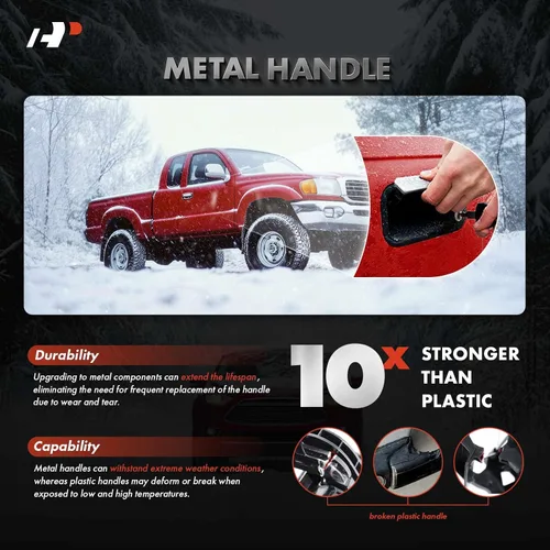 Vista 5 de A-Premium Manijas de puerta exteriores de metal mejoradas compatibles con Toyota Tacoma 1995-2004, cromadas, juego de 2 piezas, lado delantero