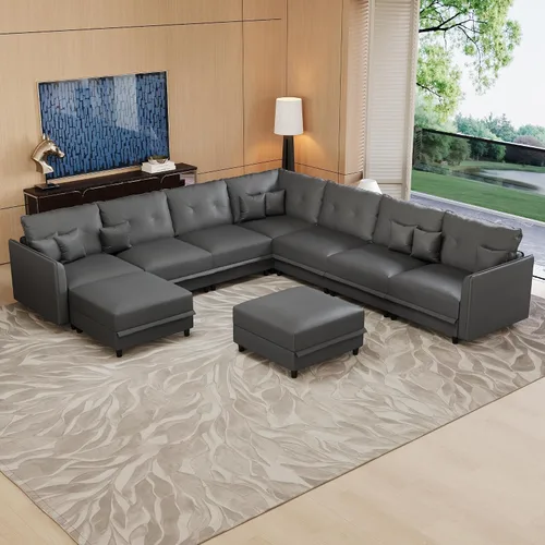 Vista 19 de LLappuil Sofá modular modular grande de 21 asientos con almacenamiento Gris