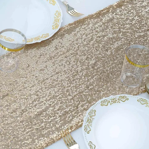Vista 15 de Efavormart - Camino de mesa de lentejuelas negras de alta calidad para bodas, fiestas de cumpleaños, banquetes, decoración, ajuste rectangular