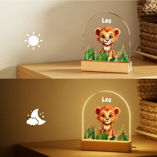 Vista 3 de Luz nocturna personalizada, luz nocturna acrílica Koala, regalos personalizados para niños, nombre personalizado, brillo ajustable, alimentación