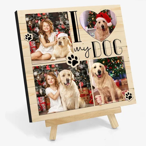 Vista 15 de Marco de fotos de perro personalizado con caballete, regalo conmemorativo personalizado para mascotas para amantes de las mascotas, retrato