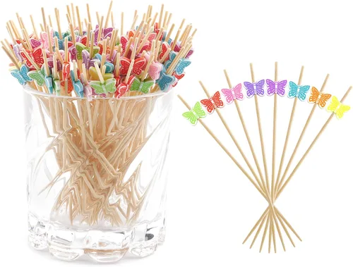 Vista 12 de 100 piezas de palillos de cóctel para bebidas, decoraciones de San Valentín, palillos de dientes elegantes para aperitivos, palillos de dientes