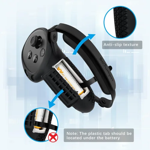Vista 3 de SoJumpvr Controller Grips Cover Compatible with Meta Quest 3S/Quest 3 Accessories, Hand Strap with Battery Opening, Knuckle Straps with Widen and