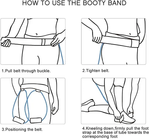 Vista 5 de Bandas de resistencia para glúteos con cinturón para entrenar a las mujeres, bandas de ejercicio para esculpir tus glúteos 30 lbs