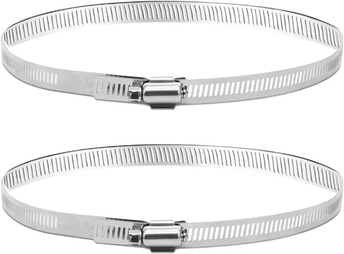Vista 4 de 2 soportes de poste de letrero de 10 x 2 pulgadas con abrazadera ajustable para postes de 2 a 8 pulgadas de diámetro, soportes de montaje