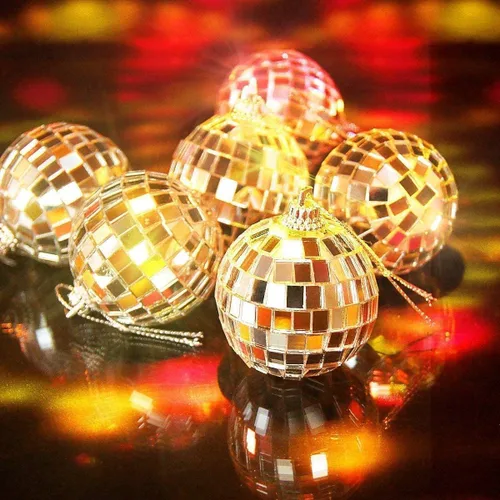 Vista 6 de 12 piezas de bola de espejo de disco plateada para decoración de fiesta, adornos de árbol de Navidad, boda, cumpleaños (3CM)