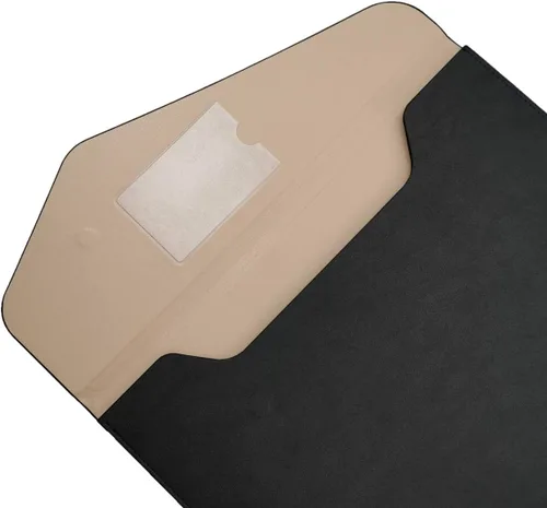 Vista 5 de Carpeta de archivos A4 de cuero PU Portafolio impermeable con cierre magnético invisible, color negro