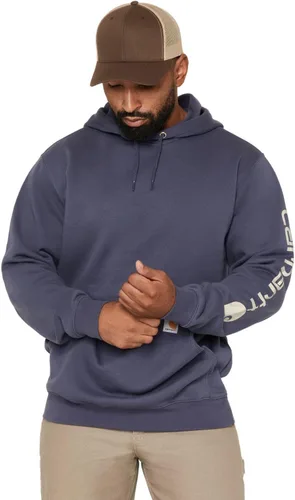 Vista 57 de Carhartt Sudadera de ajuste holgado para hombre con logotipo en la manga, de peso medio, gráfica, liquidación Terreno ámbar